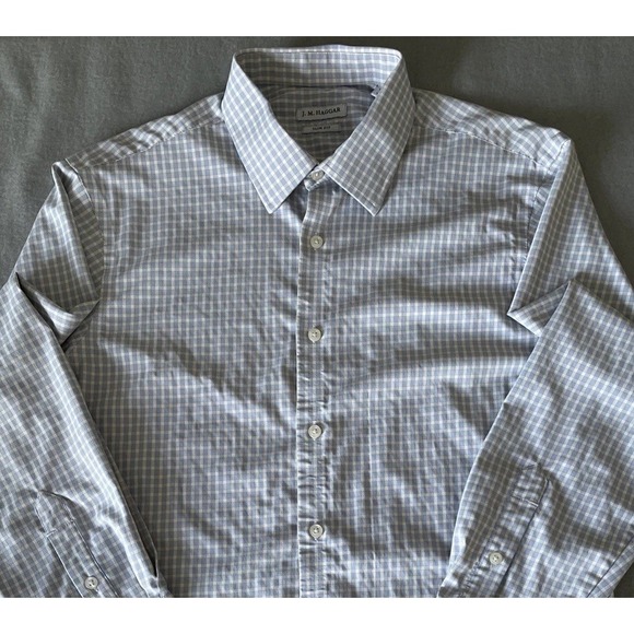 J. M. Haggar Other - J. M. Haggar Mens Dress Shirt 16 1/2-34/33 Slim‎ Fit Performance Gingham Check